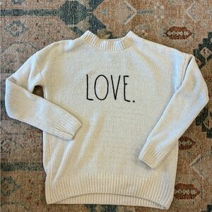 Rae Dunn LOVE Cream Sweater XS